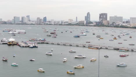 Vista-Panorámica-De-La-Playa-De-La-Ciudad-De-Pattaya-Y-El-Golfo-De-Siam-En-Tailandia,-Pattaya,-Asia