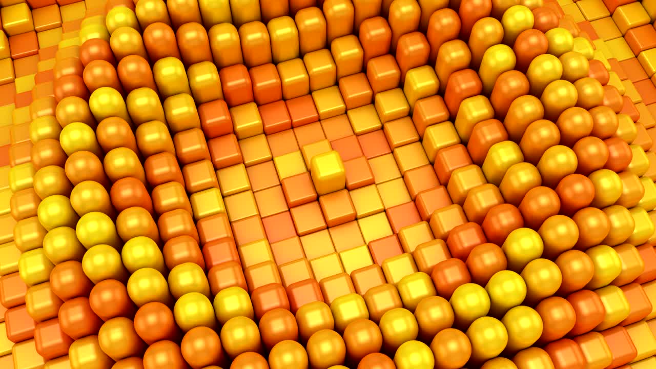 los cubos se convierten en cápsulas y forman una onda