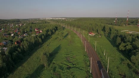 Tren-En-La-Vista-Aérea-Del-Campo