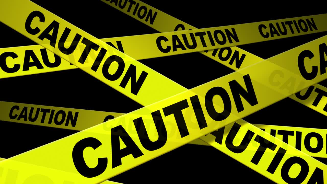 animación de cinta de precaución con matte alfa