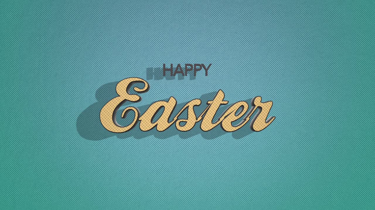 Biglietto di auguri di Buona Pasqua scritto a mano su sfondo azzurro