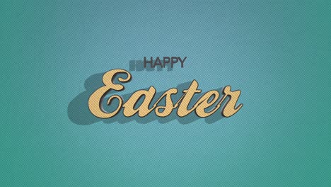 handwritten happy easter greeting card on light blue background