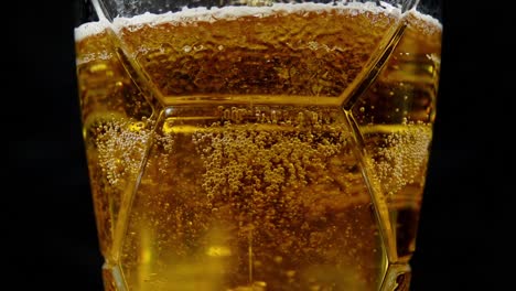 glass of beer with bubbles