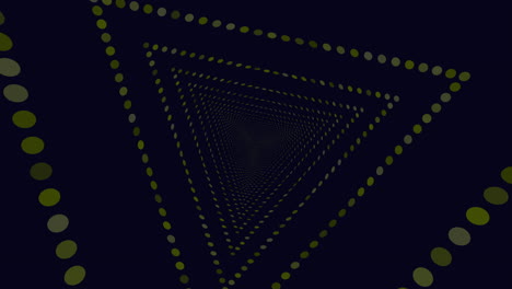 bold red triangle intricate pattern of small dots on black background