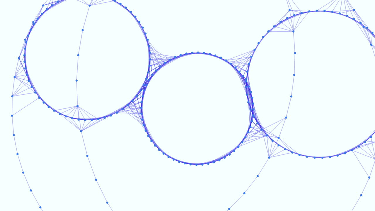 서로 연결된 원의 삼각형 그림