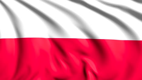 flag of poland with fabric structure in the wind (loopable)