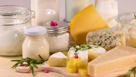 assorted dairy items on a white background