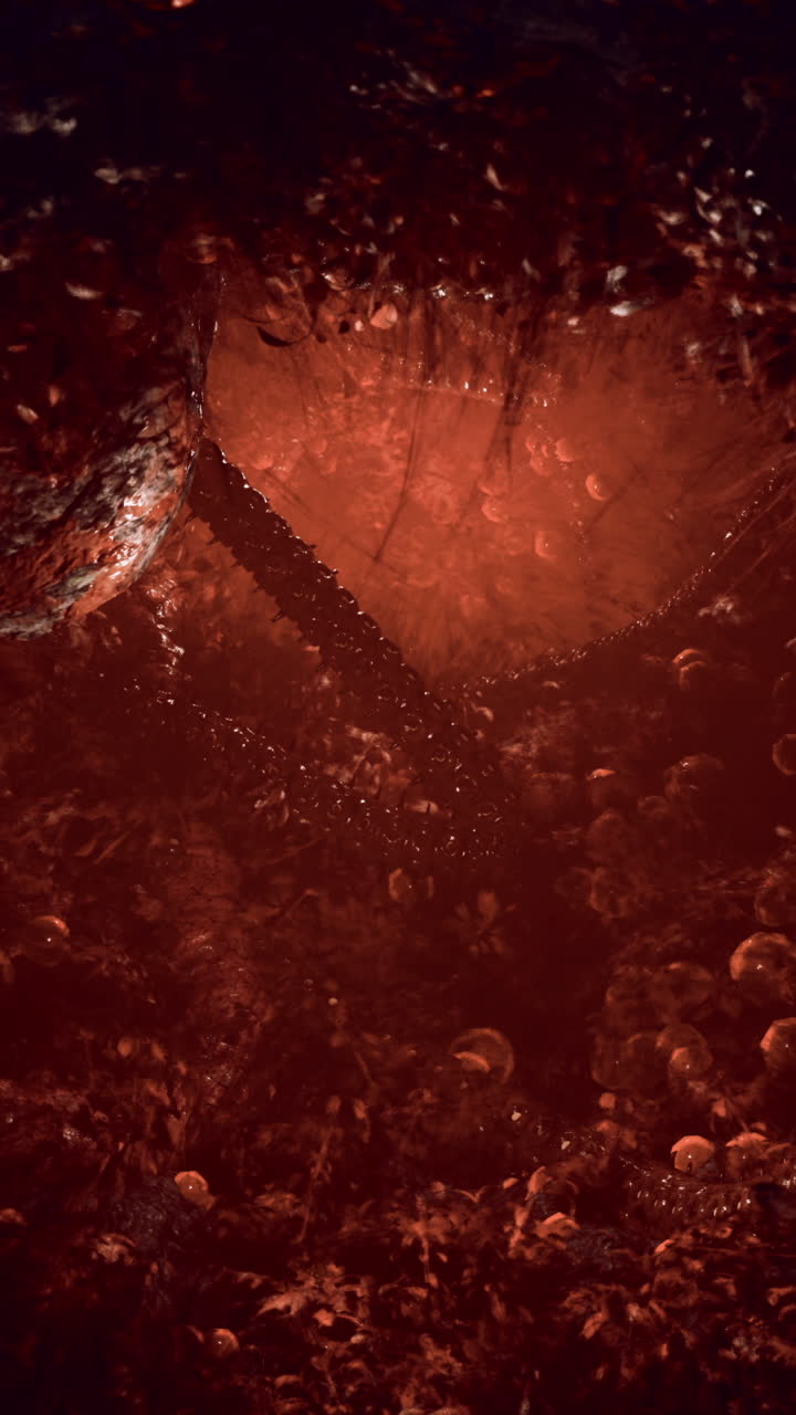 Exploring the dark depths of an abstract underwater abyss at night