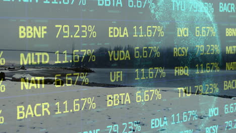 Animation-of-stock-market-and-globe-over-coast