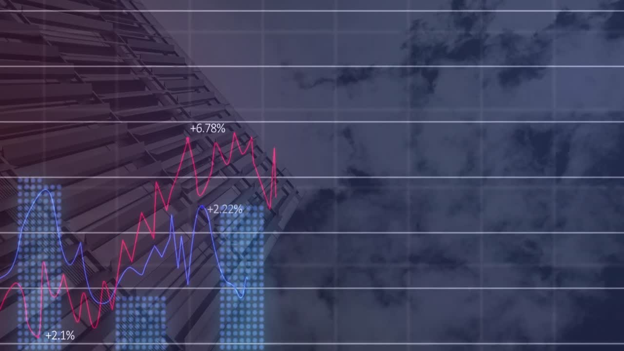 animación del procesamiento de datos a través de nubes