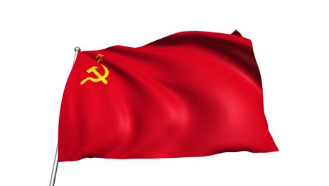 flag of the soviet union with fabric structure in the wind (alpha channel, loopable)