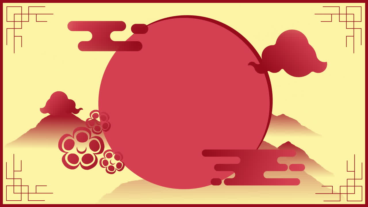 animación de flores rojas para el año nuevo chino