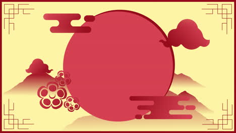 animation of red flowers for the chinese new year