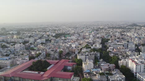 telangana-based south indian city's residential and commercial areas are visible in aerial footage