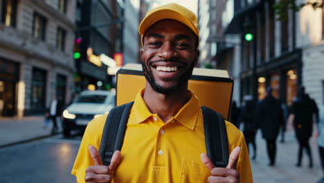 happy delivery person
