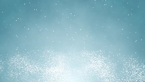 white confetti, snowflakes and bokeh lights on the blue christmas background