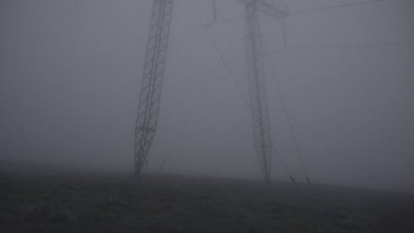 different camera angles showing electric poles in a dramatic, cloudy day