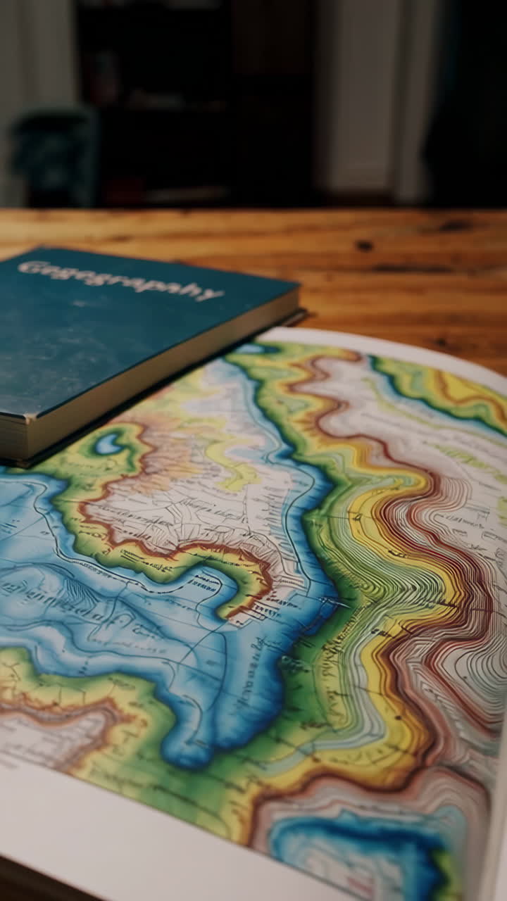 Geography Textbook and Map