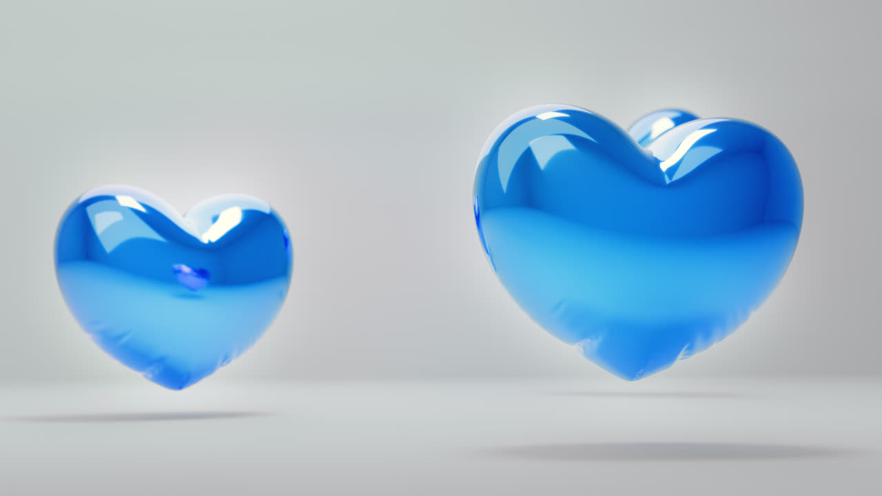 Blue Balloon Hearts