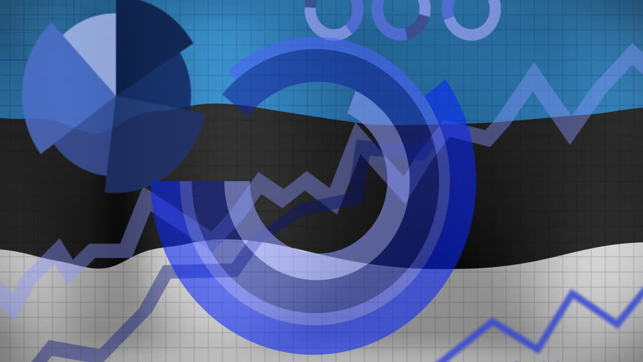 에스토니아의  ⁇ 발을 흔드는 통계 및 데이터 처리 애니메이션