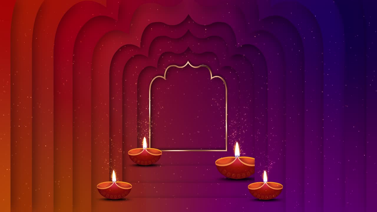 Sfondo festivo di Diwali con lampada a olio, decorazione rangoli e diya. Buon Diwali.
