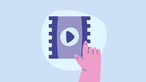 media player tape with play button animation