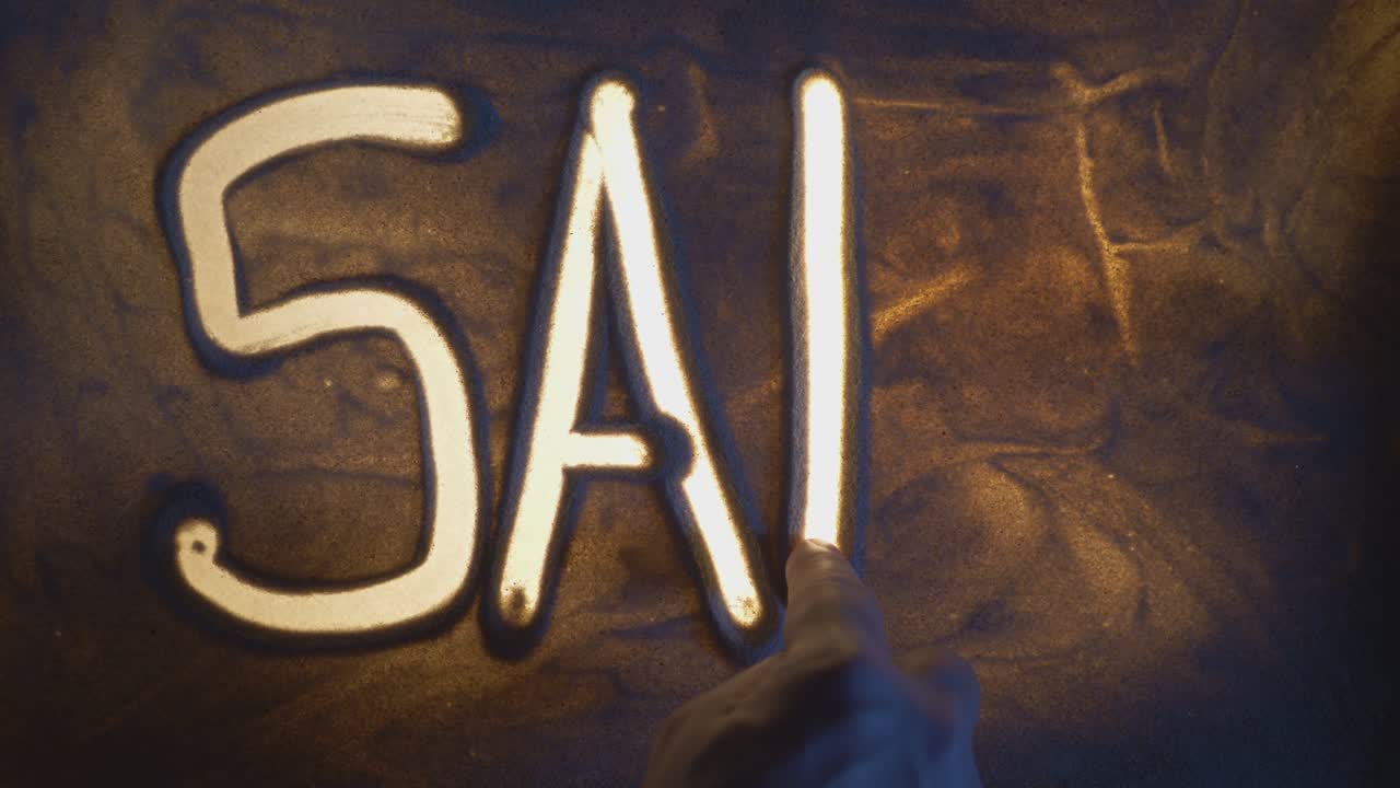 SALE Inscription. Sand On The Illuminated Glass