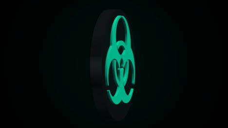 radiación peligro biológico muerte cuarentena. establecer señales. fondo negro. diseño de símbolo radiactivo