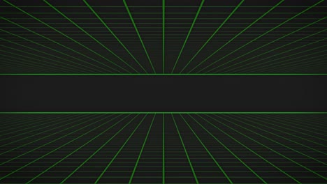 animation of glowing green grid on black background