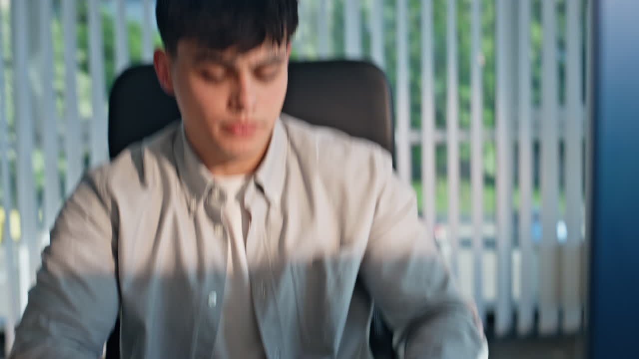 Manager fingers typing keyboard using computer office closeup. Man texting email