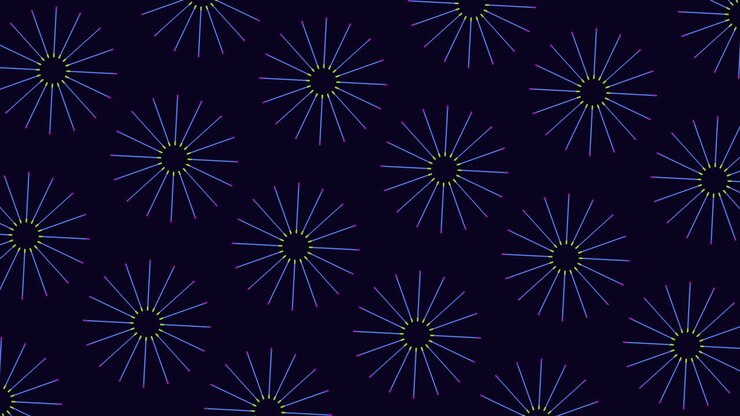 Futuristic rainbow circle pattern with lines on dark space