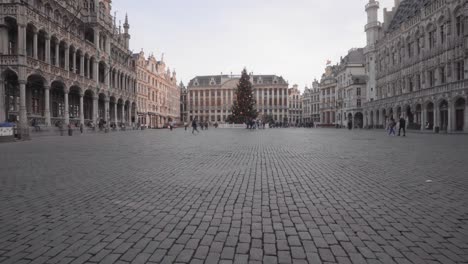 árbol-De-Navidad-En-La-Gran-Plaza-De-Bruselas,-Bélgica