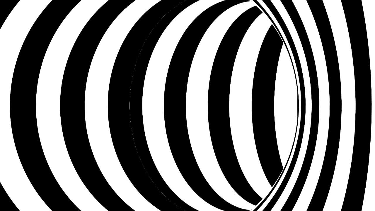 túnel blanco y negro. bucle sin costuras