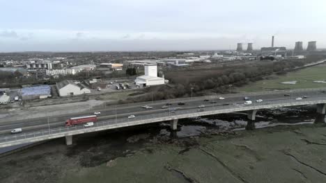 高速公路十字路口英國,高空景觀城市風景城市車輛交通橋離坡道車道