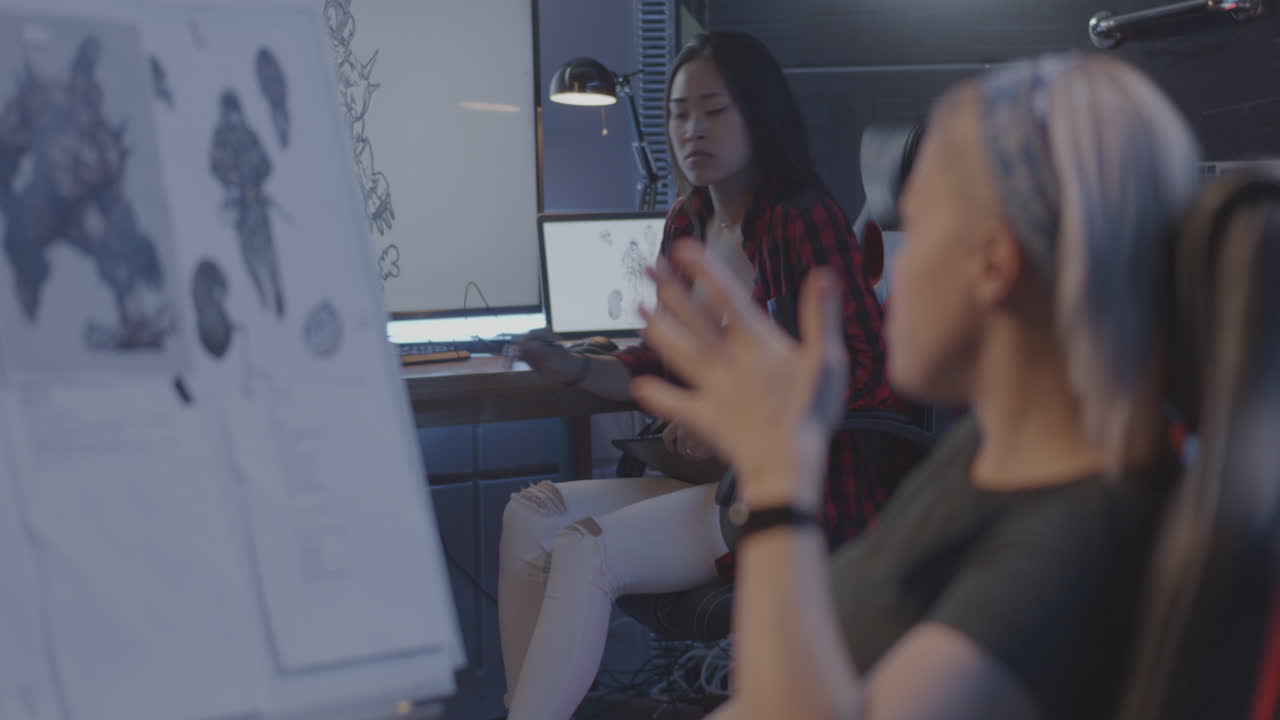 Two Women Collaborating on Design Project