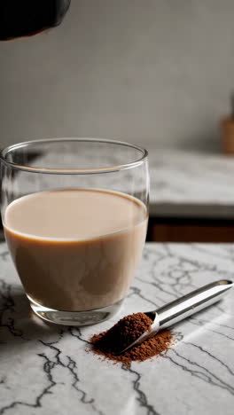 preparing a creamy beverage with powdered ingredients