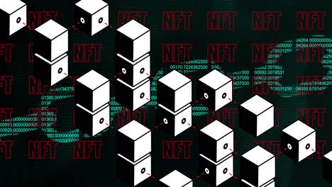 animation of nft texts over shapes