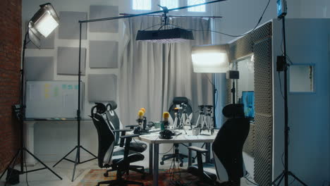 modern podcast/streaming studio setup