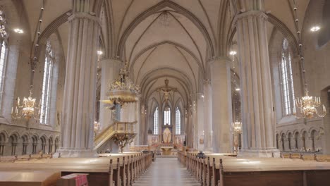 linkoping cathedral interior and ceiling from the nave