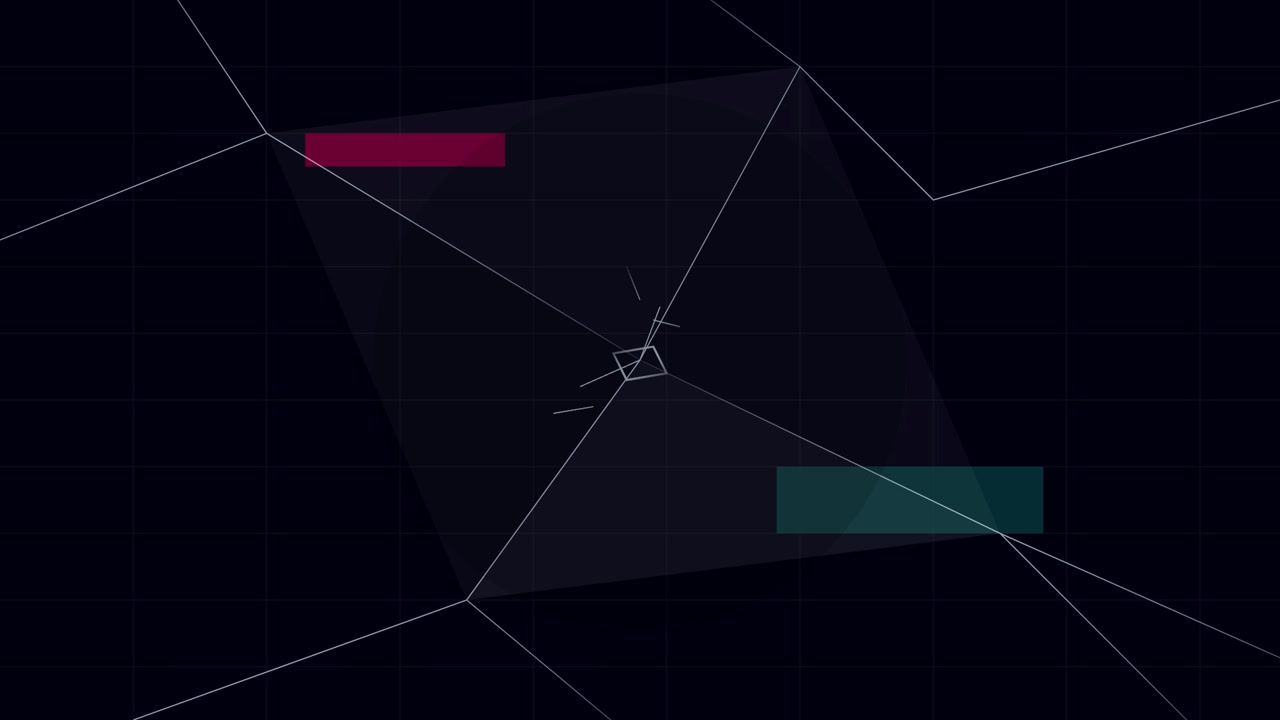 Abstract Digital Interface with Pulsing Geometric Shapes and Lines
