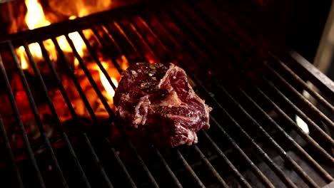 steak cooking on a grill