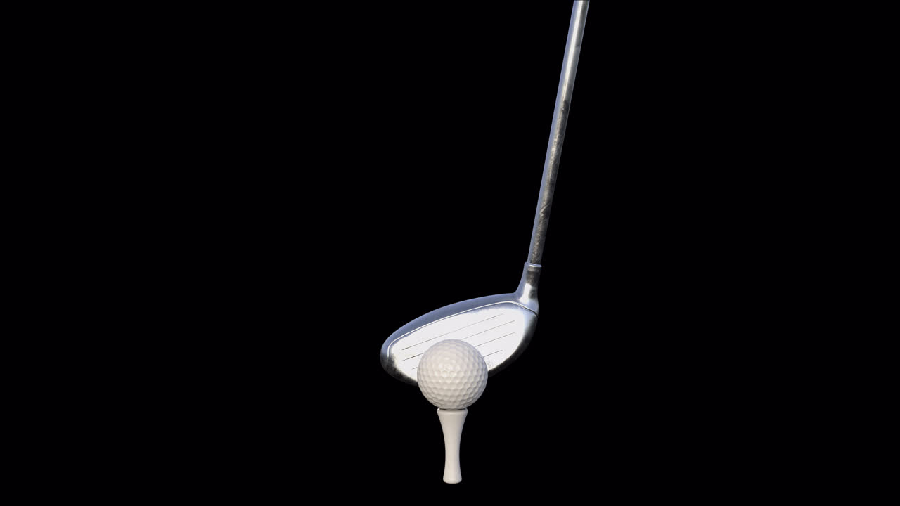 render 3d del putter da golf e della palla da golf su un rack con un canale alfa