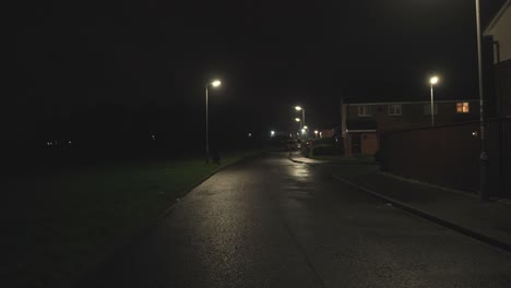 a typical scottish town street at night