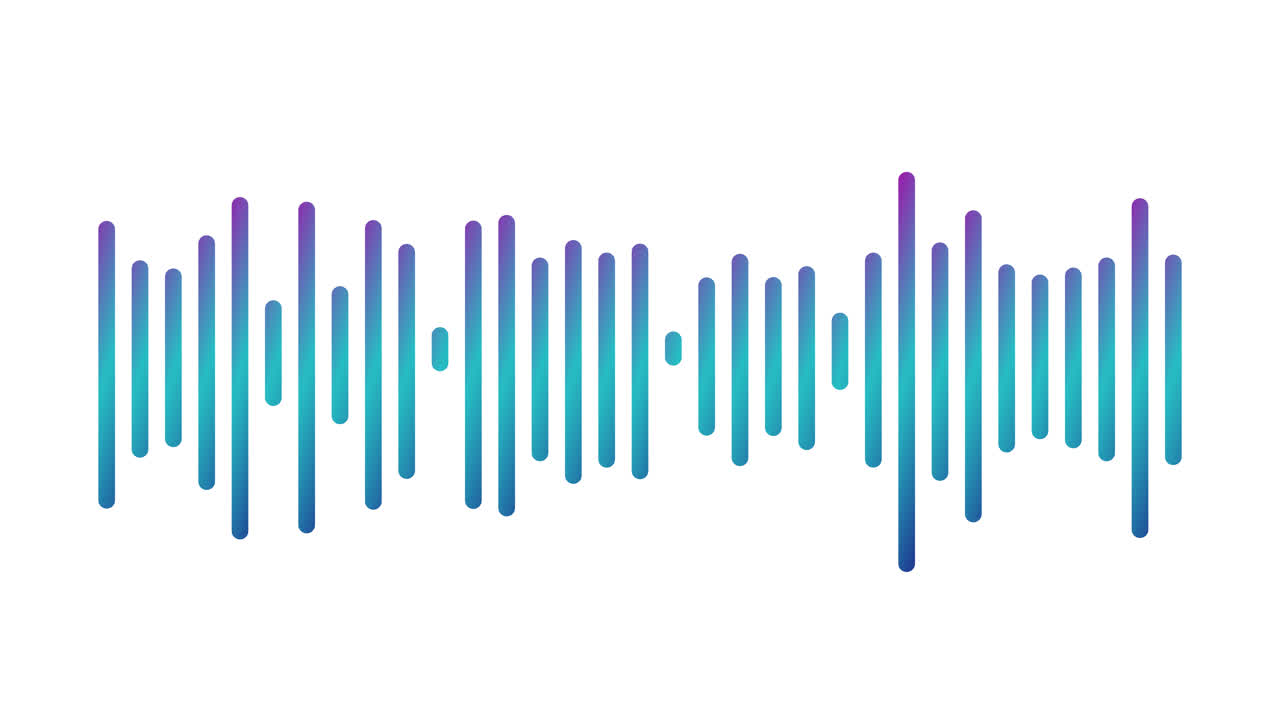 Animated Audio Equalizer Sound Wave on White Background
