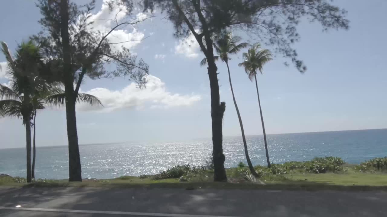 wide shot of the road with the background of a beautiful sea on the horizon, beautiful sunny day, UHD, view gopro, 60fps