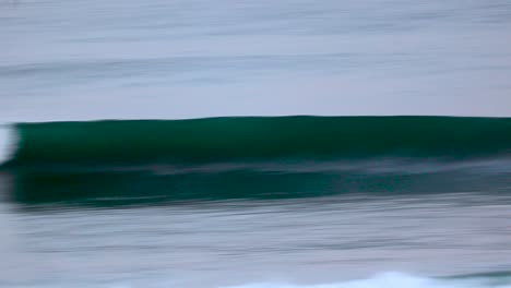 a surfer rides a clean wave in california