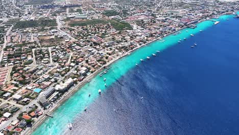 caribbean skyline at kralendijk in bonaire netherlands antilles