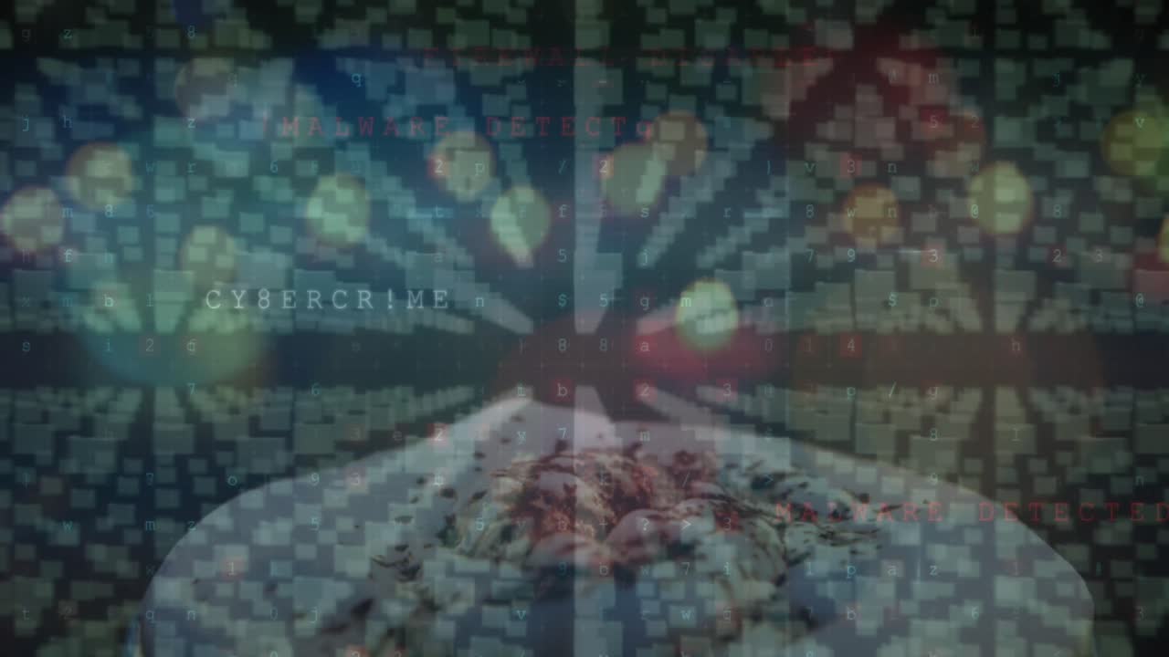 animación de semáforos borrosos sobre carpetas y cerraduras digitales