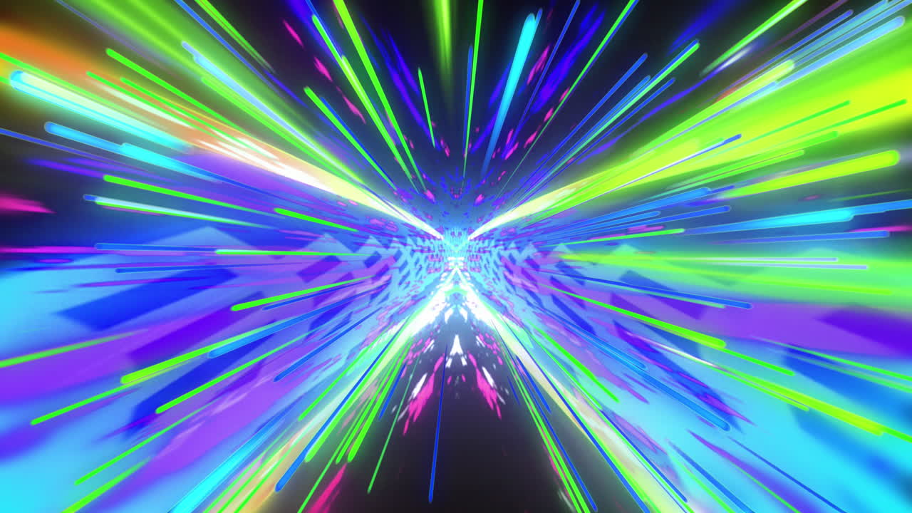 animación del túnel de rastros de luz brillante de la transferencia de datos