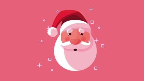 merry christmas animation with santa head